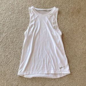 Nike white racer back workout muscle tank mesh breathable women’s XS